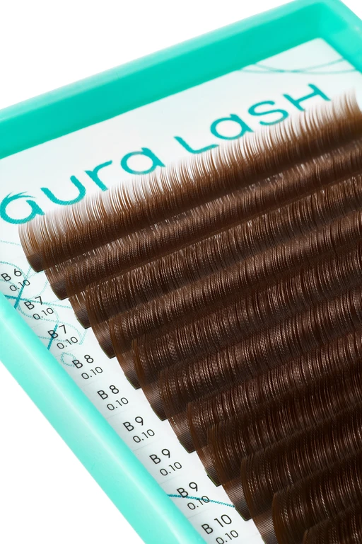 Ресницы AURA LASH Темно-Коричневые Отдельные длины (20 линий)