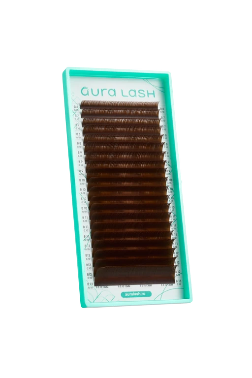 Ресницы AURA LASH Темно-Коричневые Отдельные длины (20 линий)