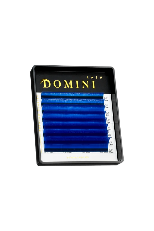 Ресницы DOMINI Цветные Синие Микс (8 линий)
