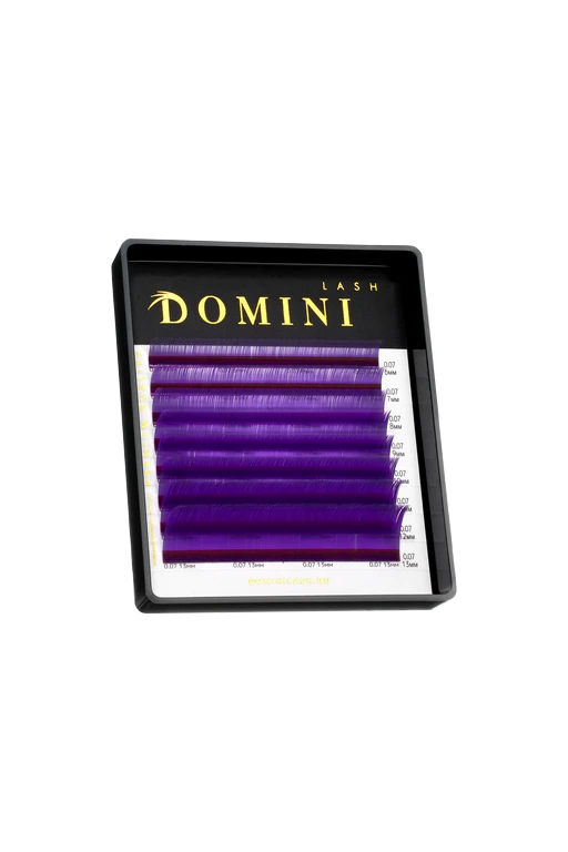 Ресницы DOMINI Цветные Фиолетовые Микс (8 линий)