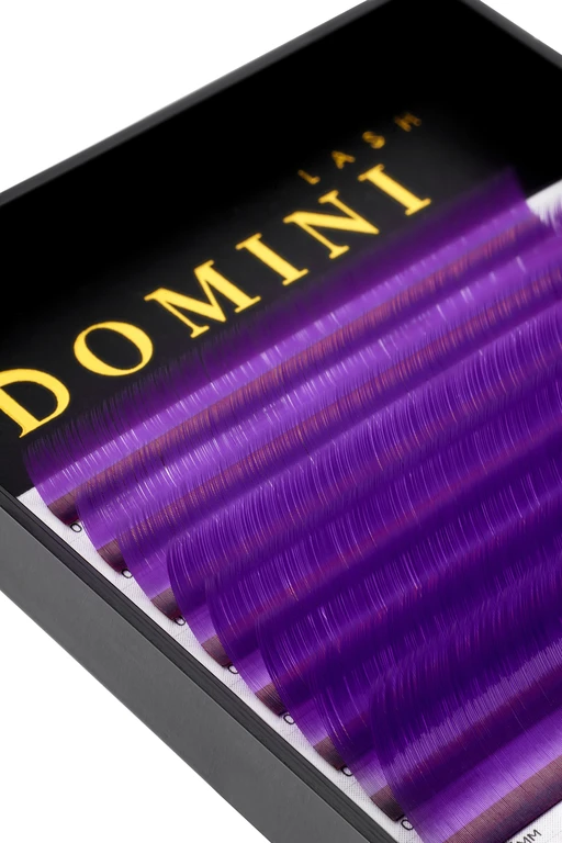 Ресницы DOMINI Цветные Фиолетовые Микс (8 линий)